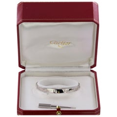 Vintage Cartier 18 Karat White Gold and Diamond Love Bracelet