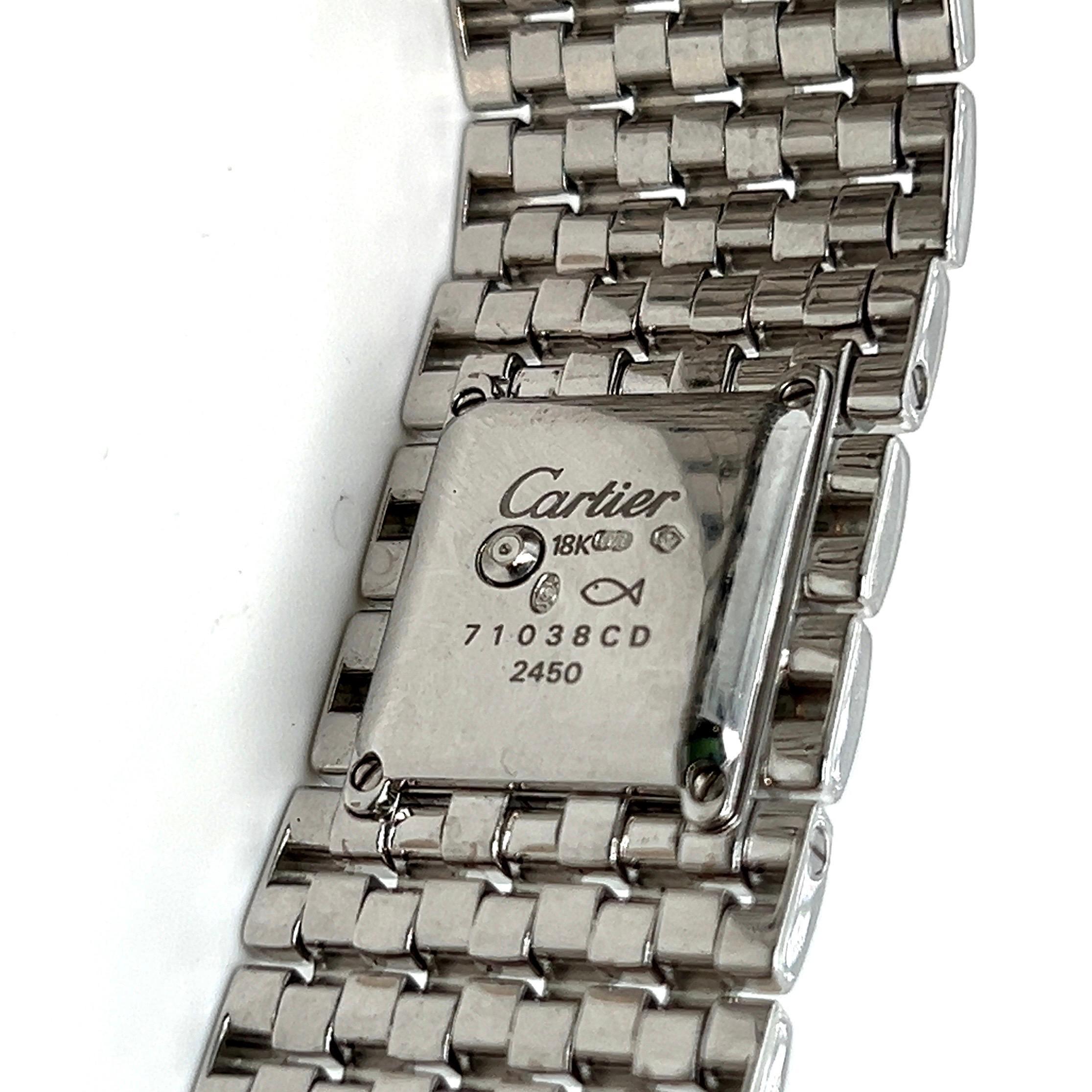 Cartier 18 Karat Weißgold und Diamant Panthère Ruban Damenarmbanduhr 4