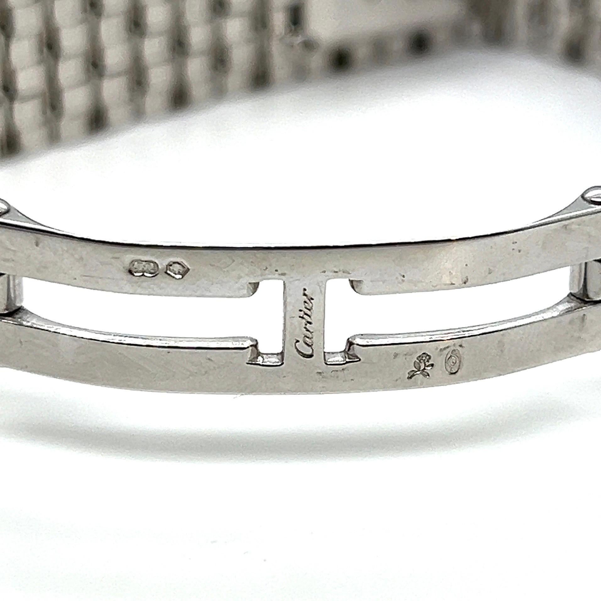 Cartier 18 Karat Weißgold und Diamant Panthère Ruban Damenarmbanduhr 5