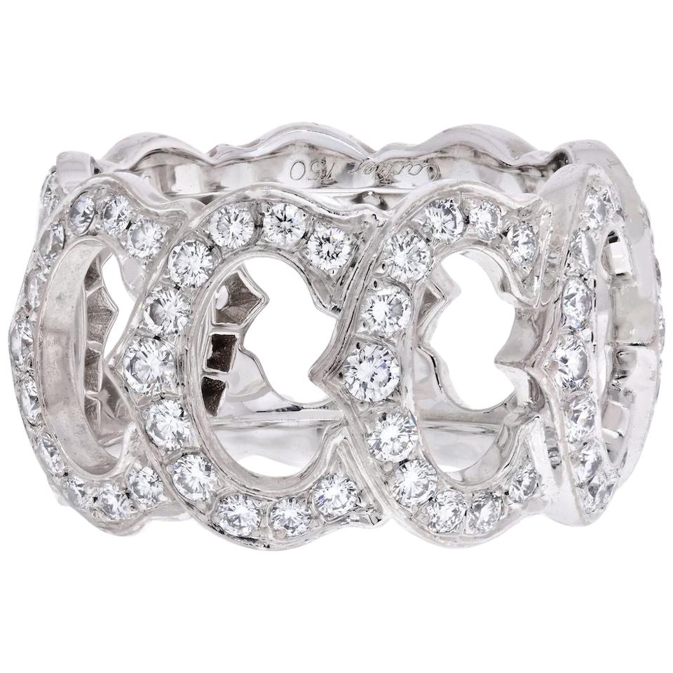 Cartier 18 Karat White Gold De 'C' Diamond Ring