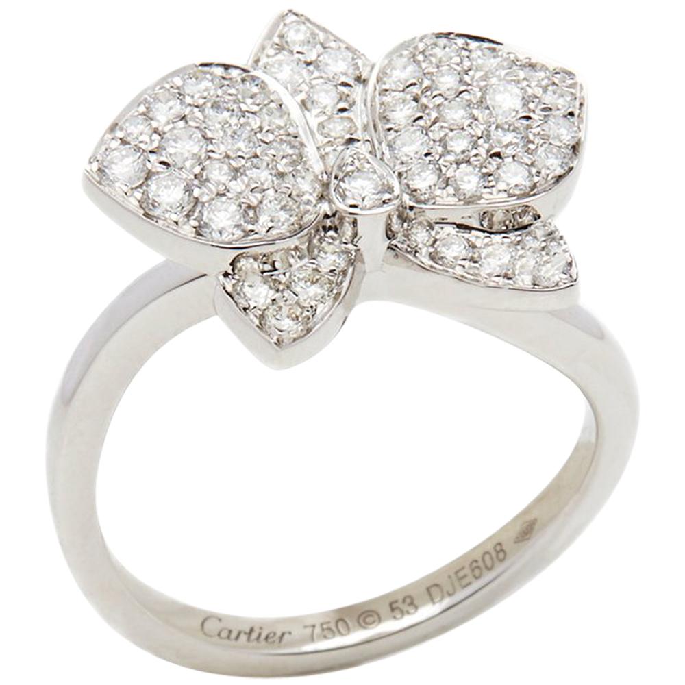 cartier diamond flower ring