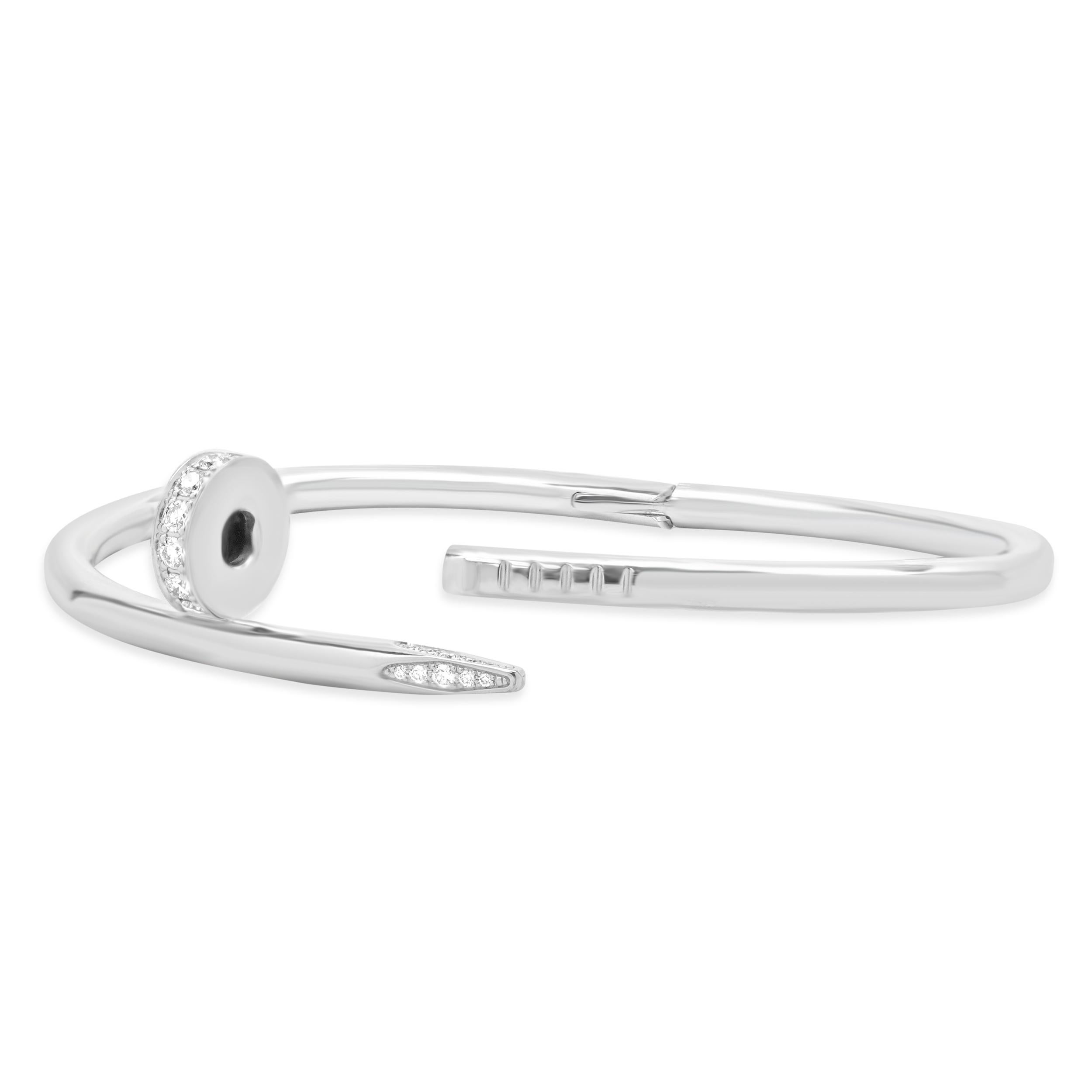 Cartier 18 Karat White Gold Diamond Juste Un Clou Bracelet en Excelente estado para la venta en Scottsdale, AZ