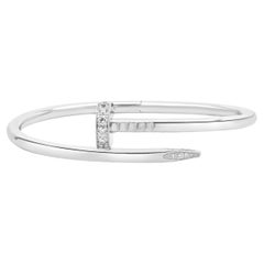 Cartier 18 Karat White Gold Diamond Juste Un Clou Bracelet