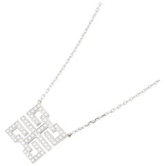 Cartier 18 Karat White Gold Diamond Le Baiser Du Dragon Pendant Necklace