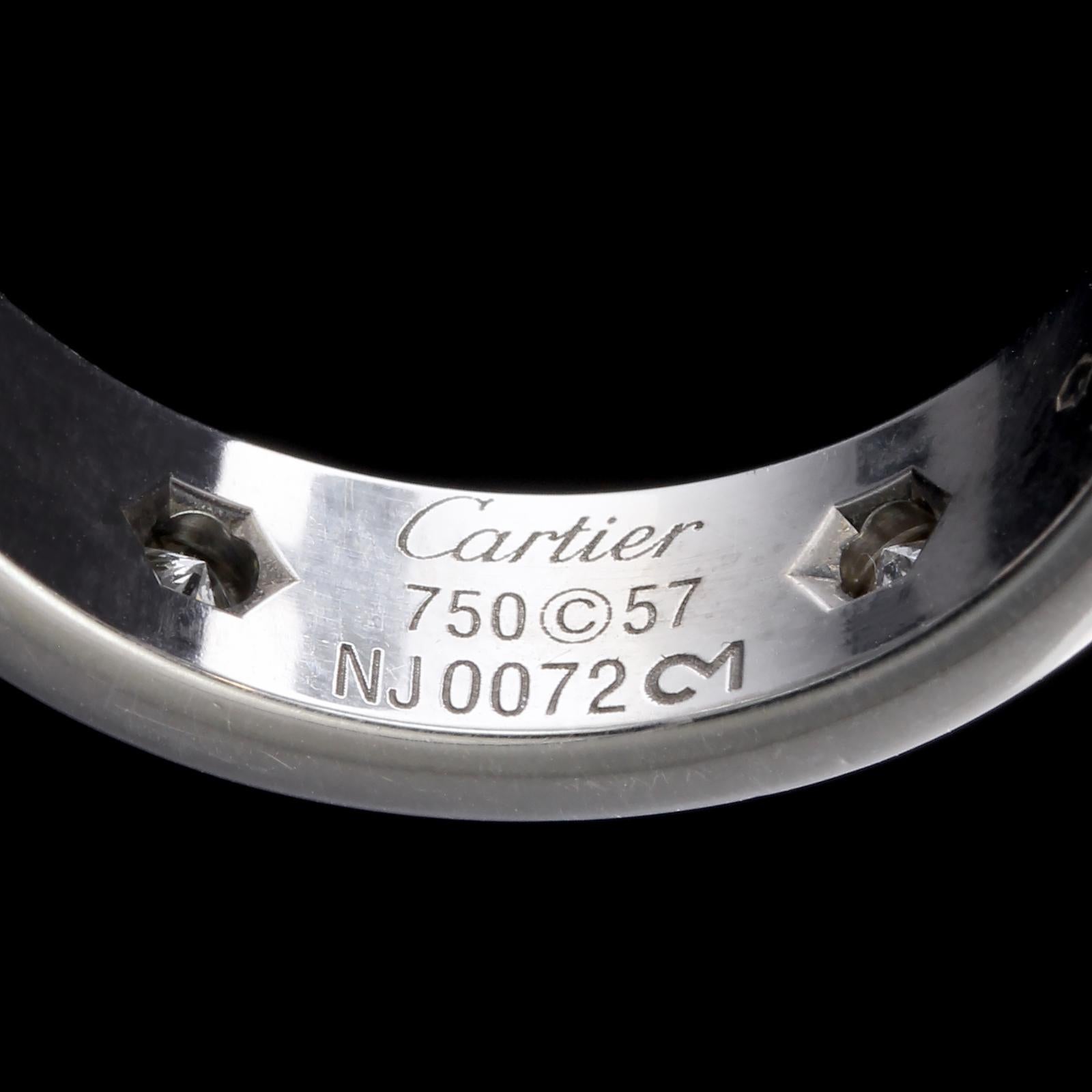 Women's Cartier 18 Karat White Gold Diamond Love Ring