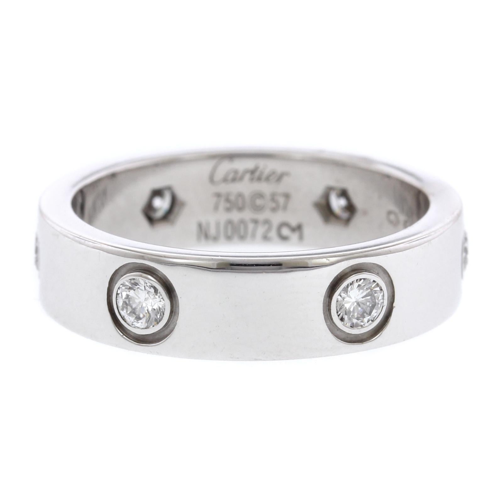 Cartier 18 Karat White Gold Diamond Love Ring