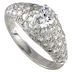 Cartier 18 Karat White Gold Diamond Pave Band Ring