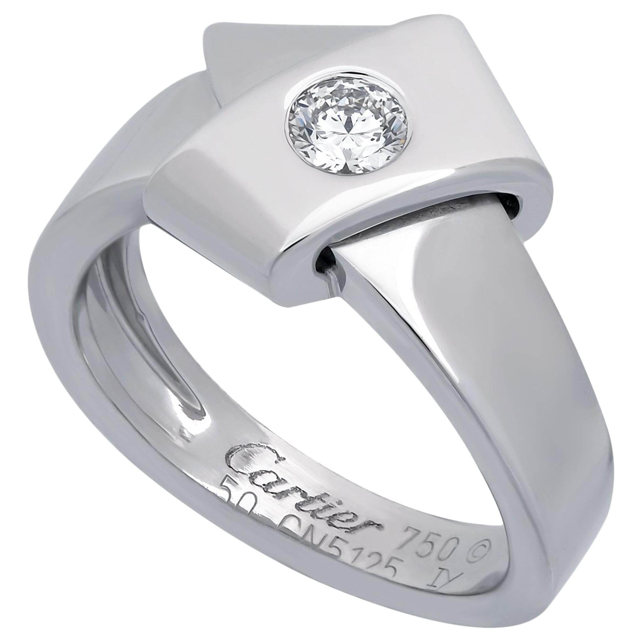 Cartier 18 Karat White Gold Diamond Wrap Ring