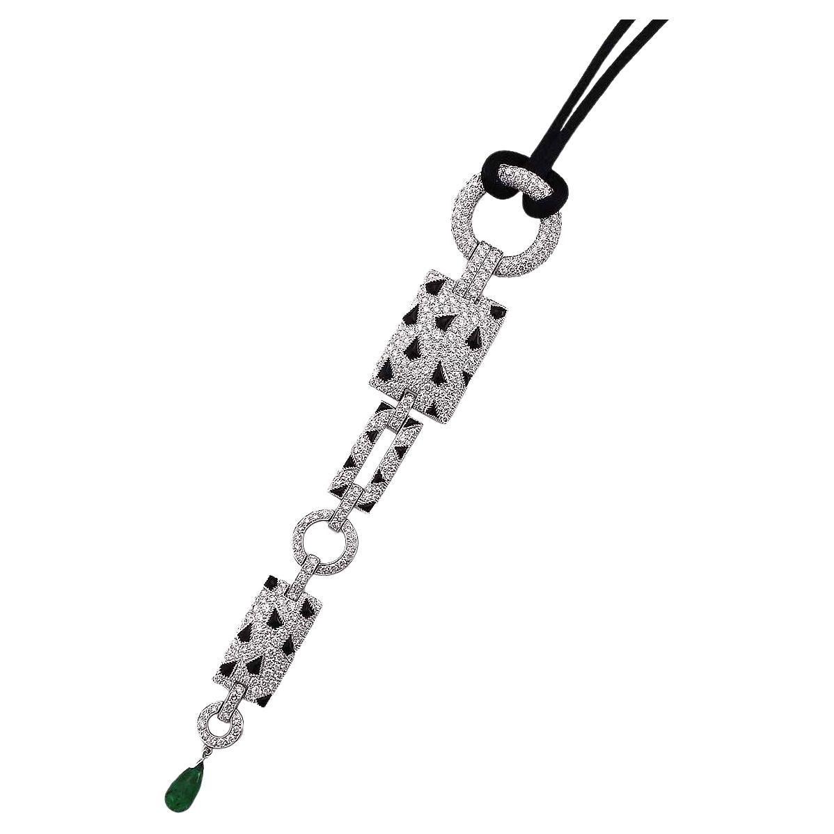 Cartier Panthere Enameled 18 Karat Gold Diamond Onyx And Tsavorite cartier-panthere-enameled-18-karat-gold-diamond-onyx-and-tsavorite