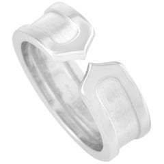 Cartier 18 Karat White Gold Double C Ring