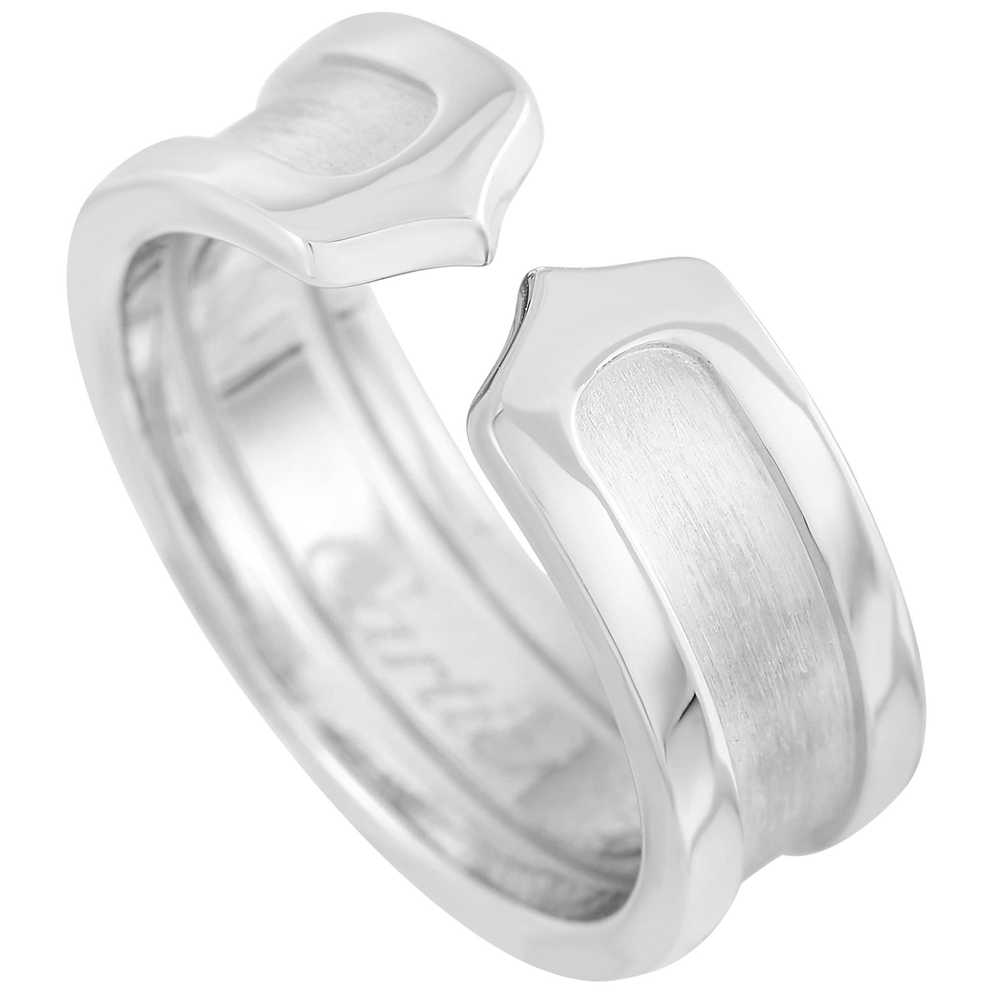 Cartier 18 Karat White Gold Double C-Ring