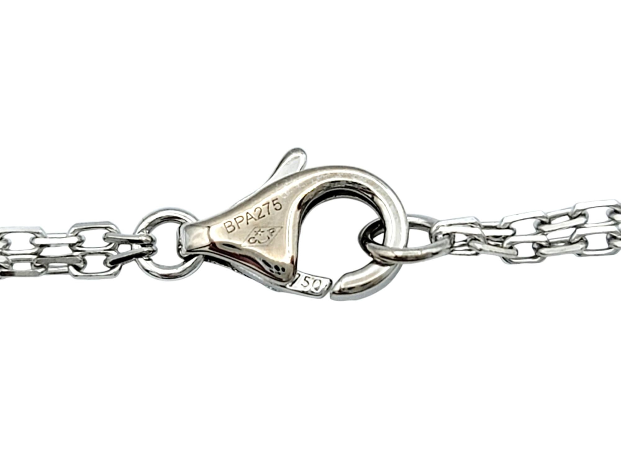Women's Cartier 18 Karat White Gold Double Strand Love Pendant Necklace with Diamonds For Sale