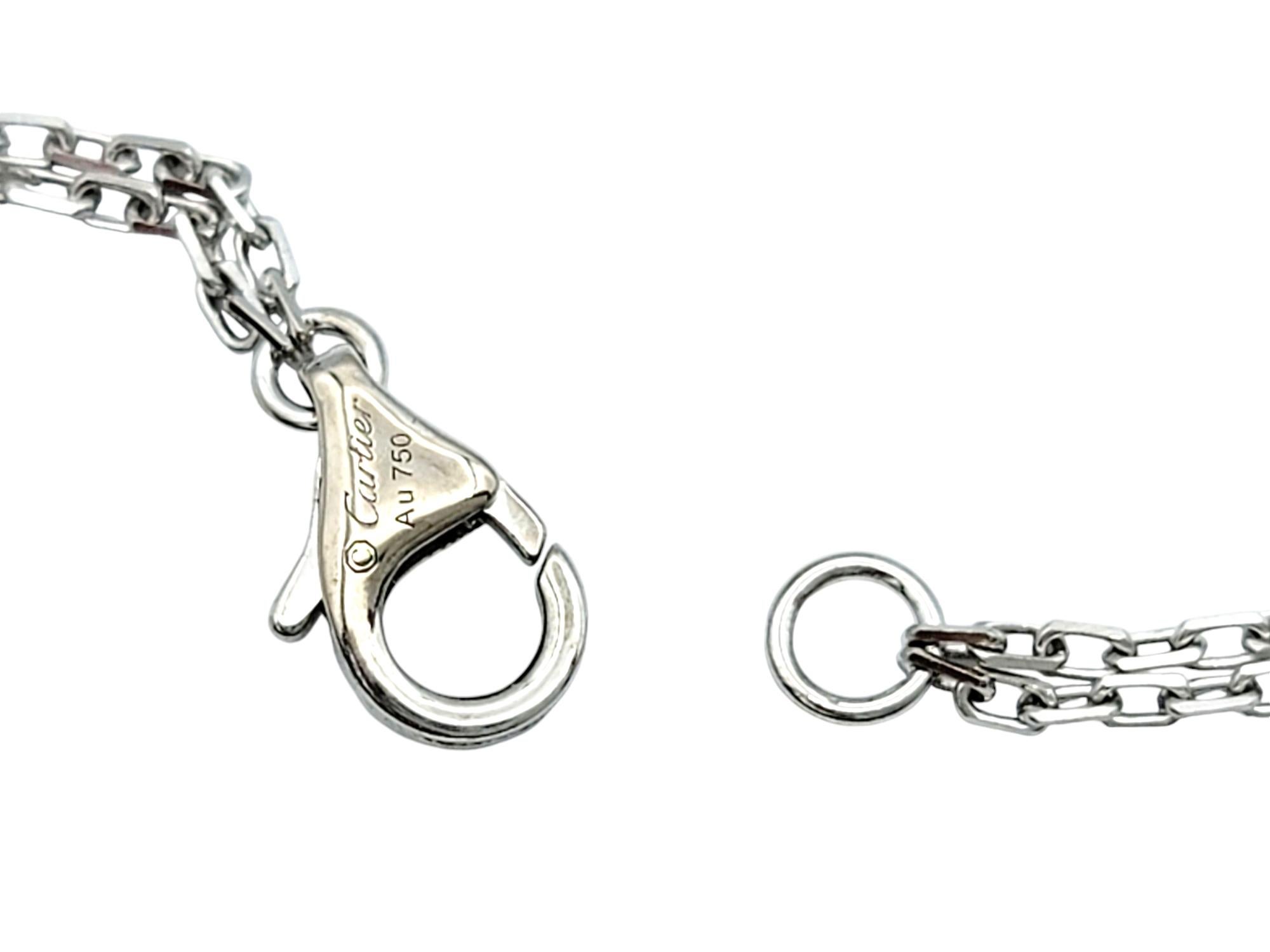 Cartier 18 Karat White Gold Double Strand Love Pendant Necklace with Diamonds For Sale 1