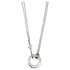 Cartier, collana con ciondolo Love a doppio filo in oro bianco 18 carati con diamanti