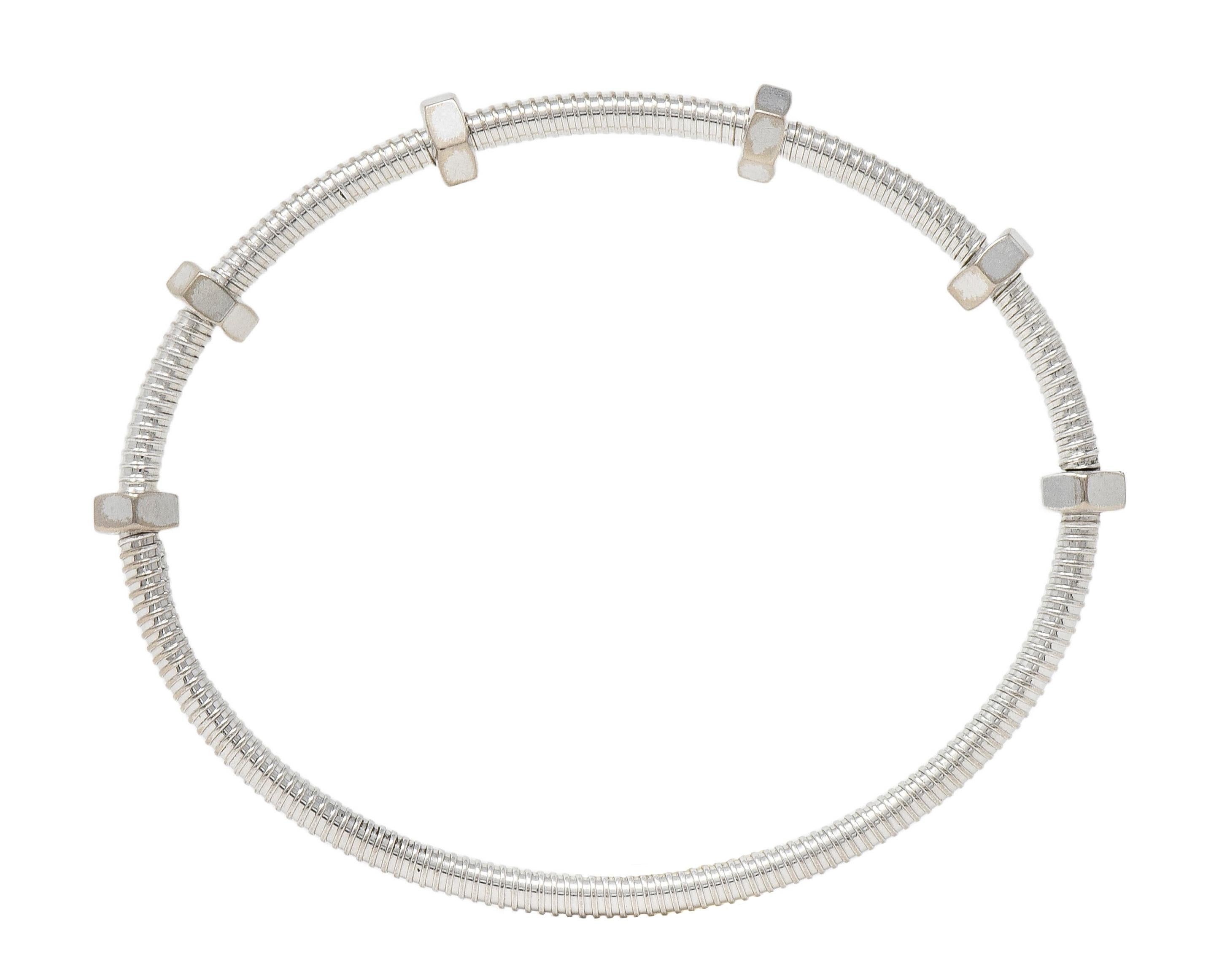Cartier 18 Karat White Gold Ecrou De Cartier Nut Screw Bracelet Size 20 6