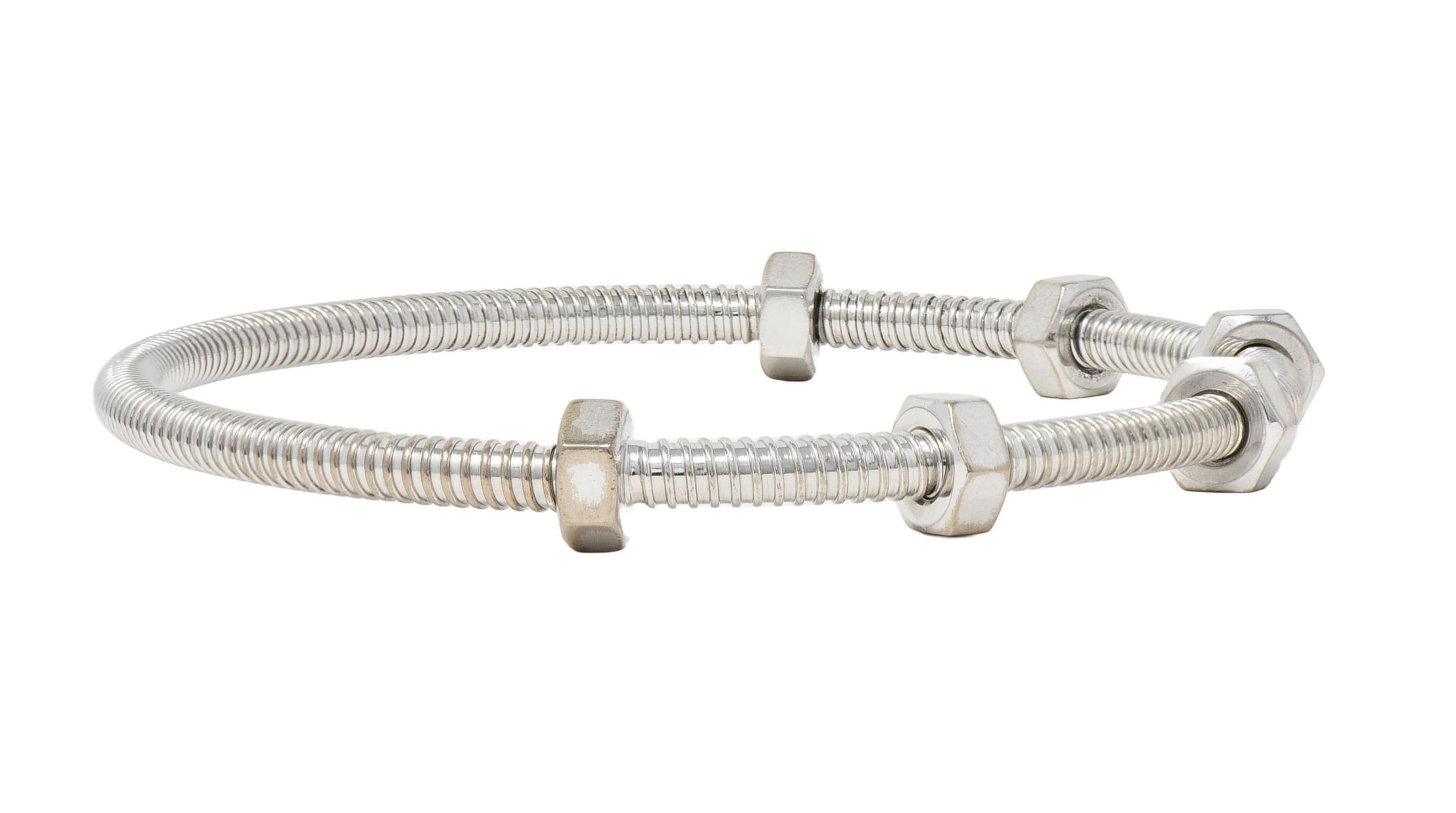 Cartier 18 Karat White Gold Ecrou De Cartier Nut Screw Bracelet Size 20 1