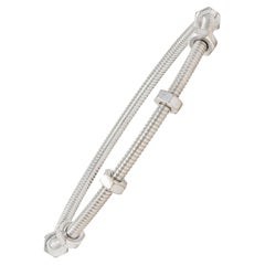 Cartier 18 Karat White Gold Ecrou De Cartier Nut Screw Bracelet Size 20