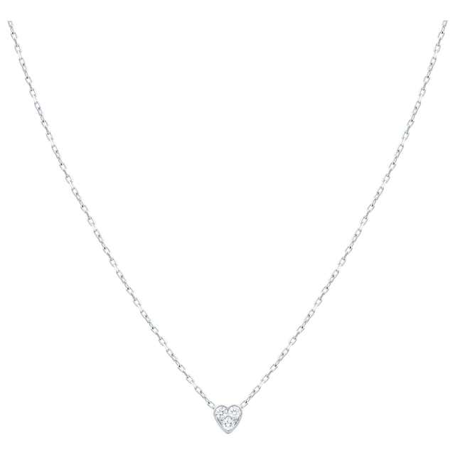 Cartier 18 Karat White Gold Etincelle Heart Diamond Necklace 0.18 Carat ...