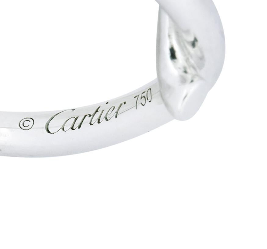 Contemporary Cartier 18 Karat White Gold French Entrelaces Twisted Knot Ring
