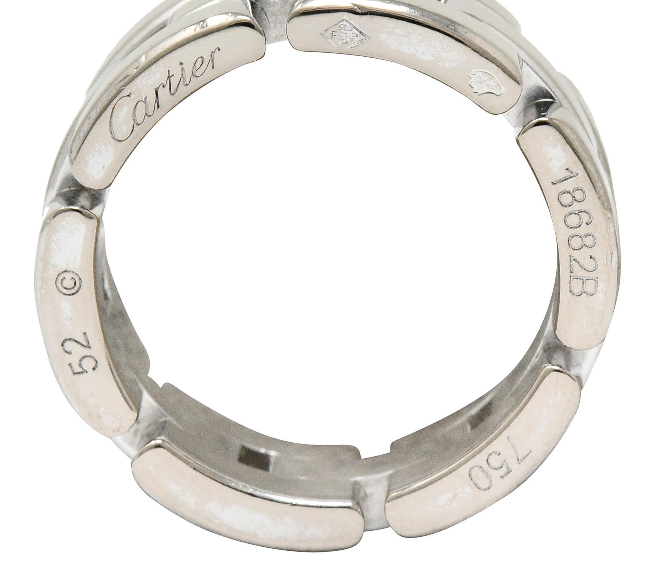 Cartier 18 Karat White Gold French Maillon Panthere Band Ring 2