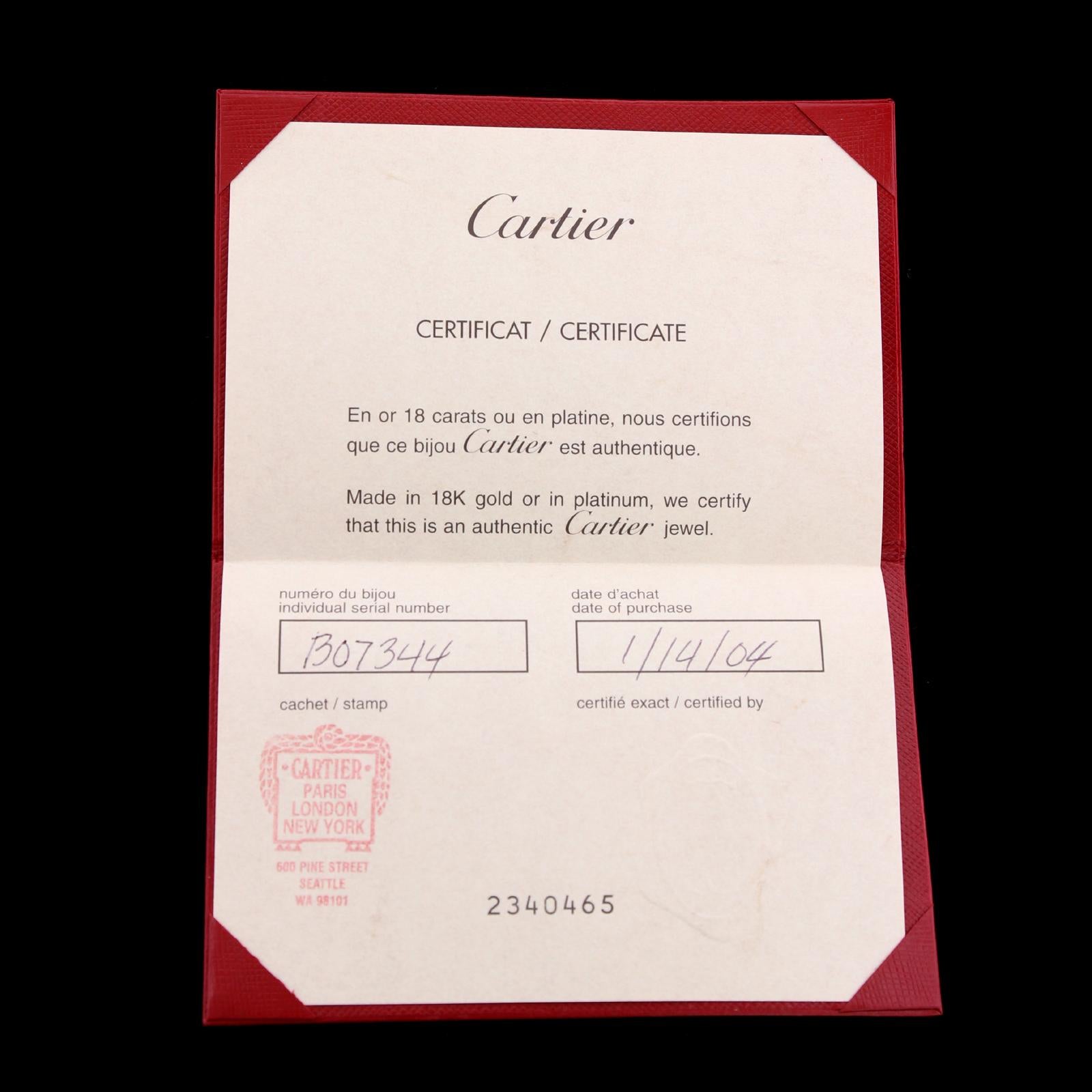 Women's Cartier 18 Karat White Gold Le Menotte Bracelet