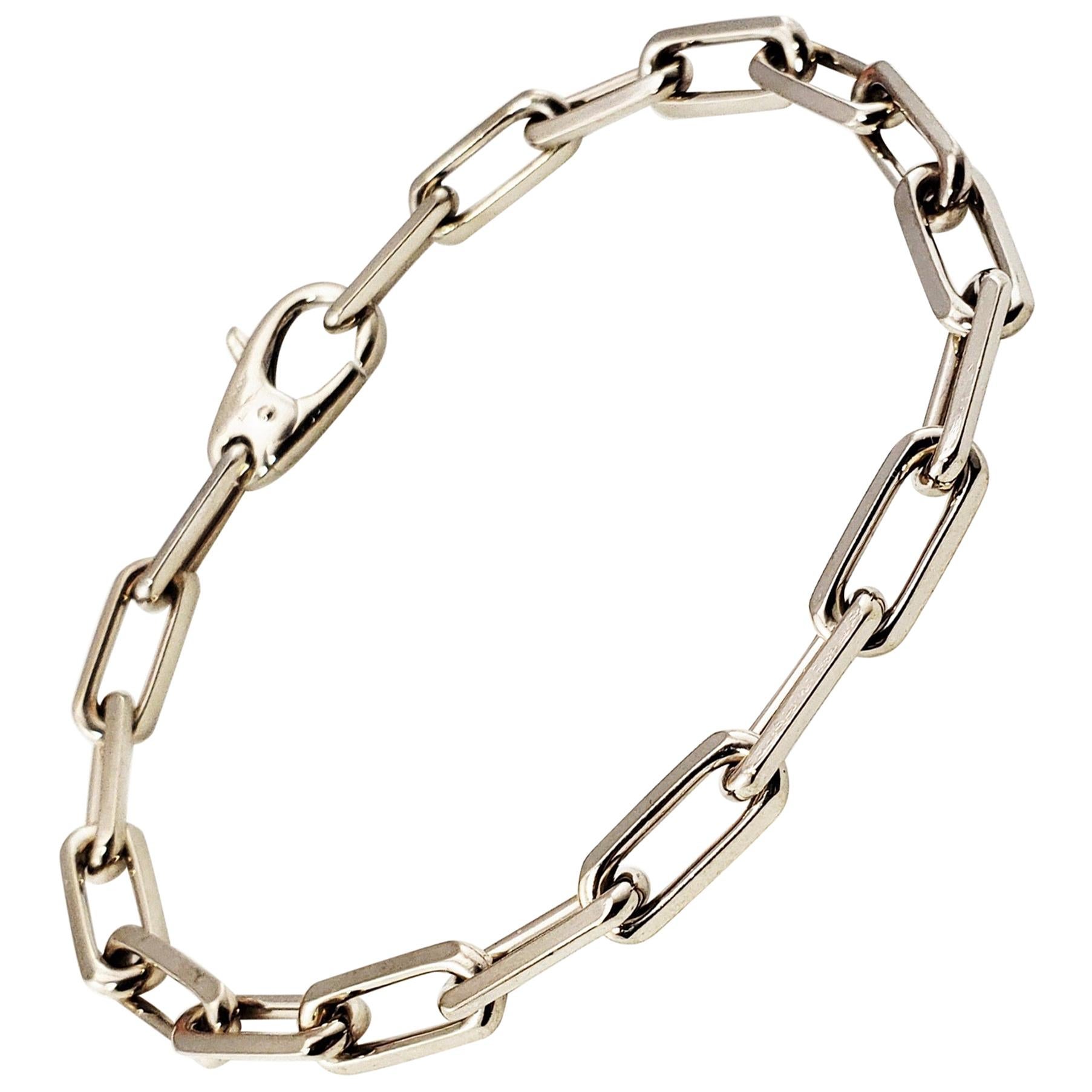 Cartier 18 Karat White Gold Link Bracelet