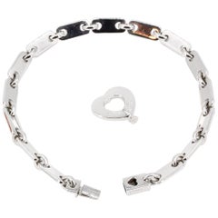 Cartier 18 Karat White Gold Lock and Key Link Bracelet for Charms