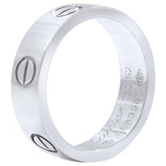 Cartier 18 Karat White Gold Love Band Ring