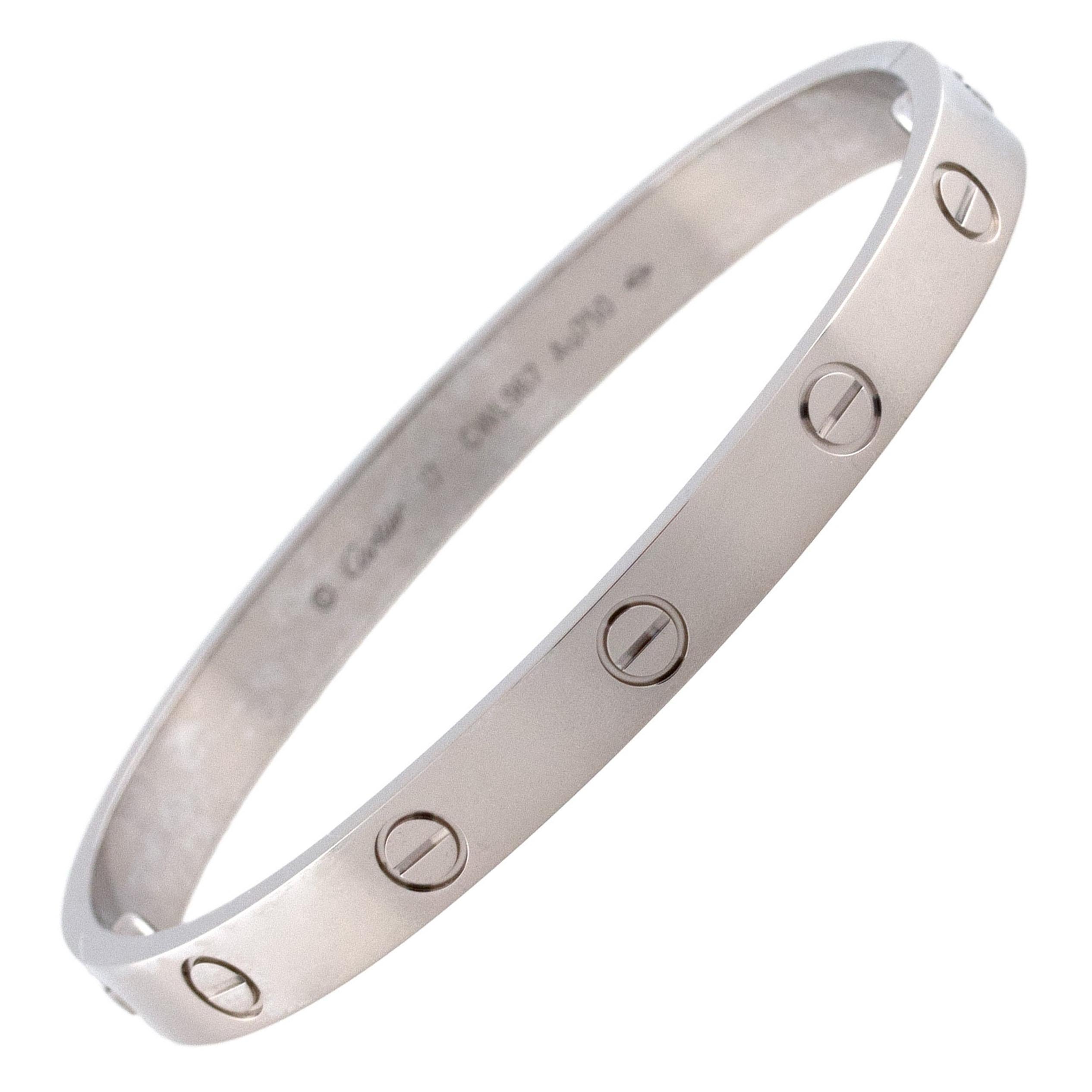 white gold cartier style bangle