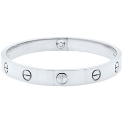 Cartier 18 Karat White Gold Love Bangle Old Screw System