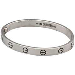 Cartier 18 Karat White Gold Love Bracelet Box Papers