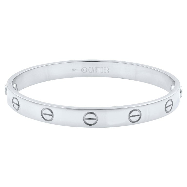 Cartier 18 Karat White Gold Love Bracelet Old Screw System