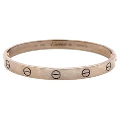 Cartier 18 Karat White Gold Love Bracelet Size 17 with Polish Paper