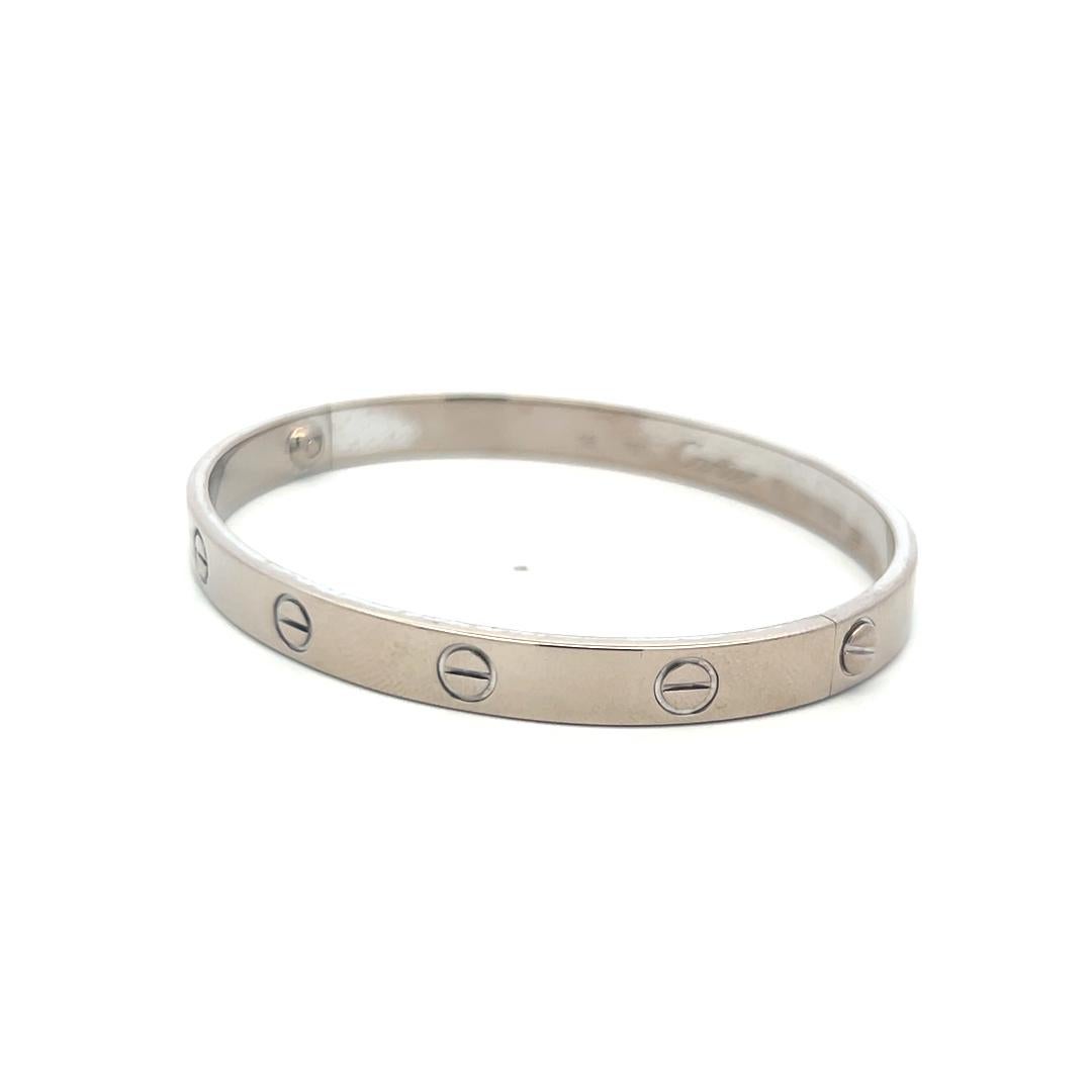 Cartier Bracelet d'amour en or blanc 18 carats Taille 18 avec papier en vente 2