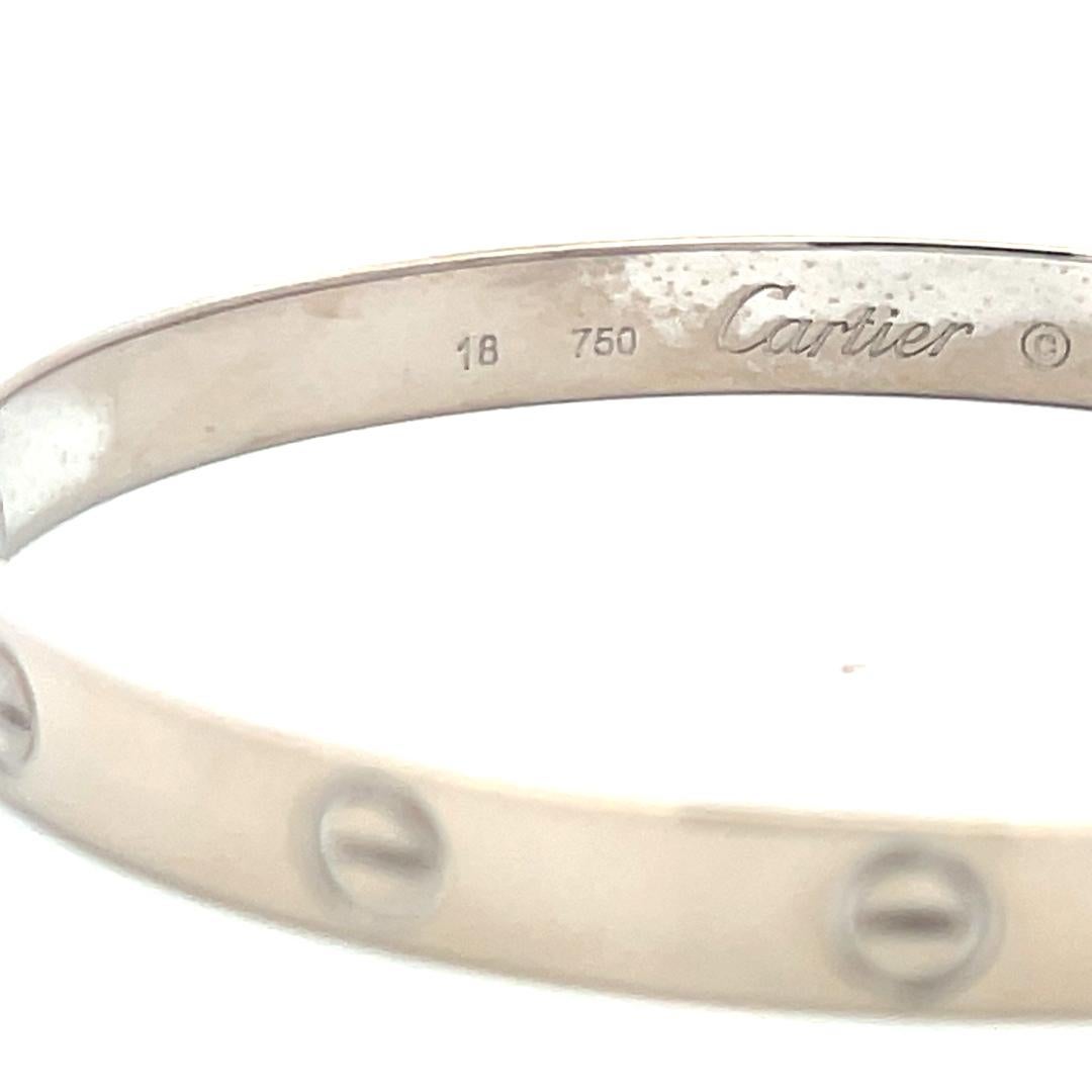 Cartier Bracelet d'amour en or blanc 18 carats Taille 18 avec papier en vente 4