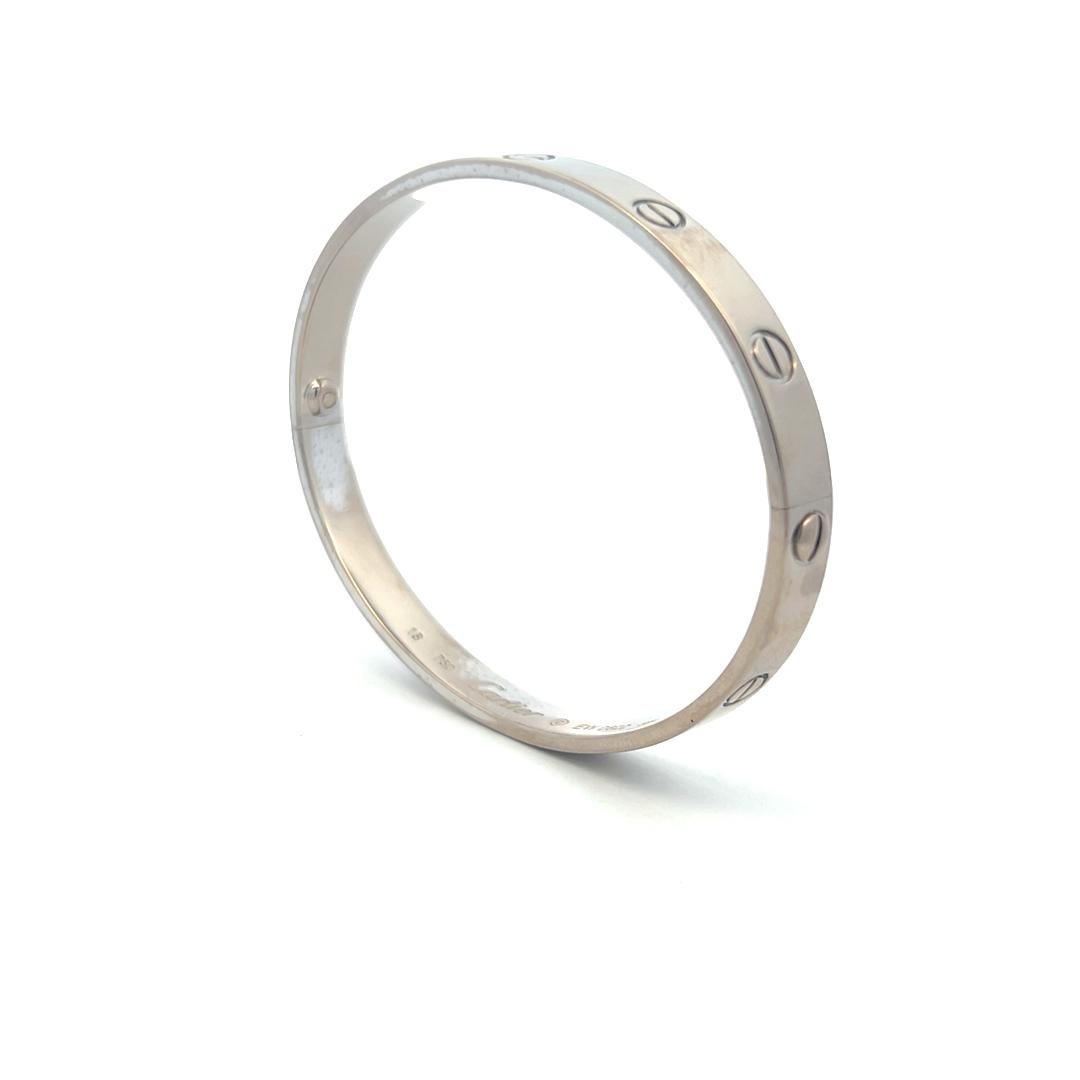 Cartier Bracelet d'amour en or blanc 18 carats Taille 18 avec papier en vente 5