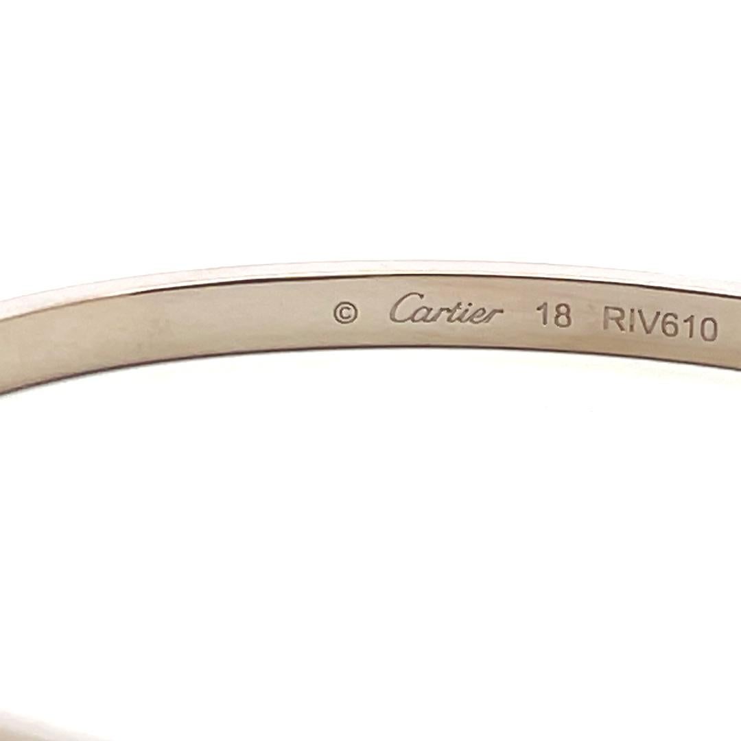 Cartier 18 Karat White Gold Love Bracelet With Paper Size 18 en venta 1