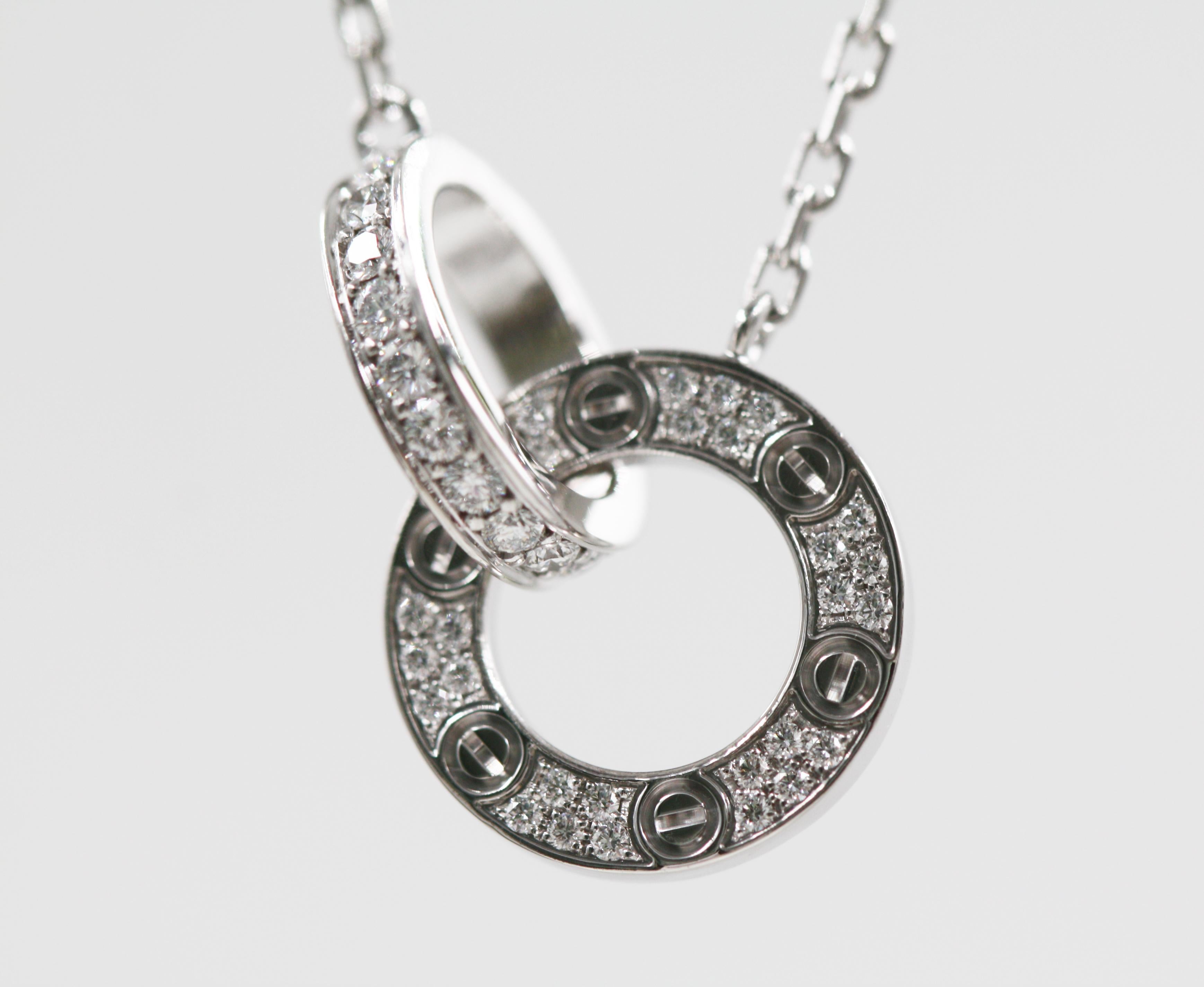 love necklace diamond-paved