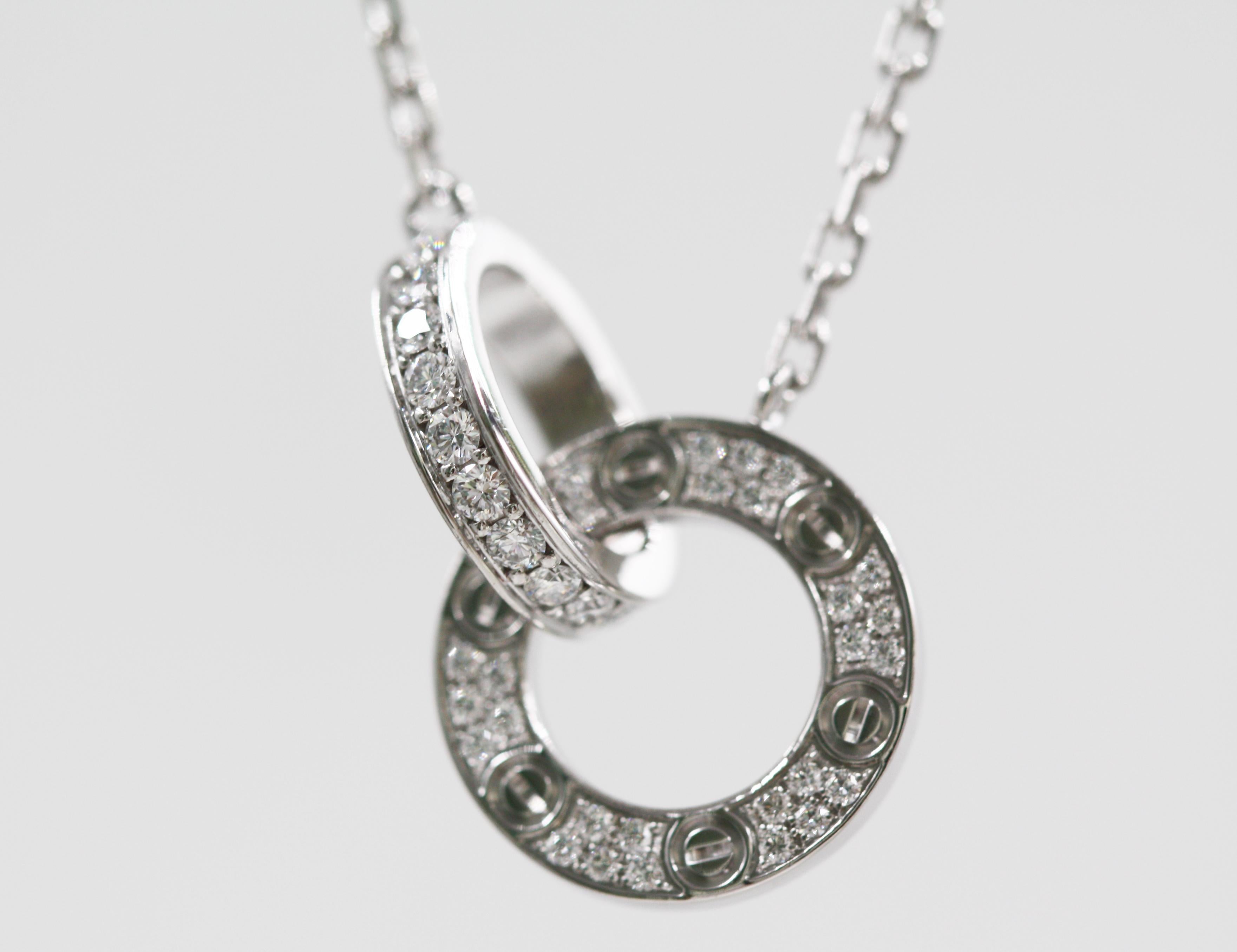 cartier love necklace diamond pave