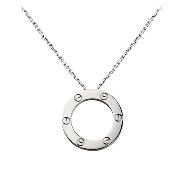 Cartier 18 Karat White Gold Love Necklace For Sale At 1stdibs Cartier 18 Karat White Gold Love Necklace For Sale At 1stdibs