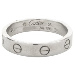 Cartier 18 Karat White Gold Love Ring 1 Diamond