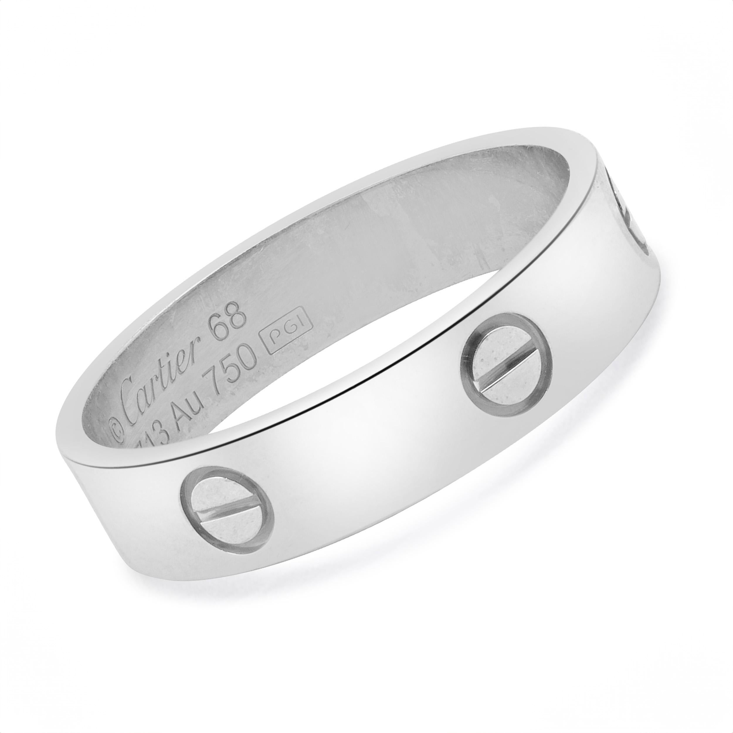 da uomo o donna Anello dell'amore Cartier in oro bianco 18 carati in vendita