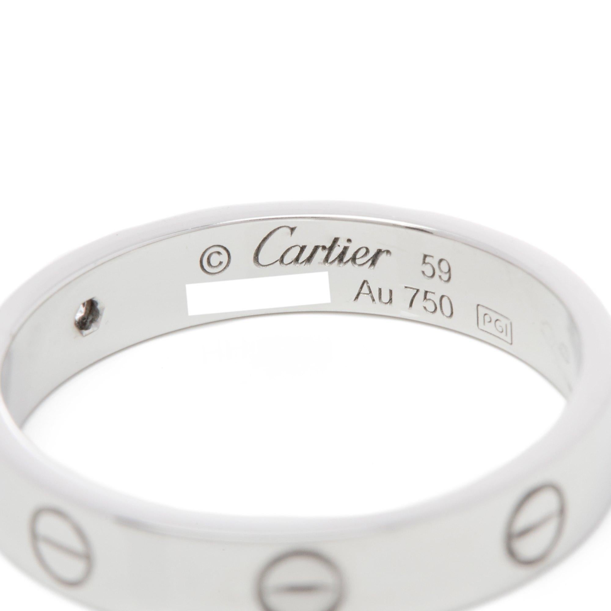 Women's Cartier 18 Karat White Gold Love Ring