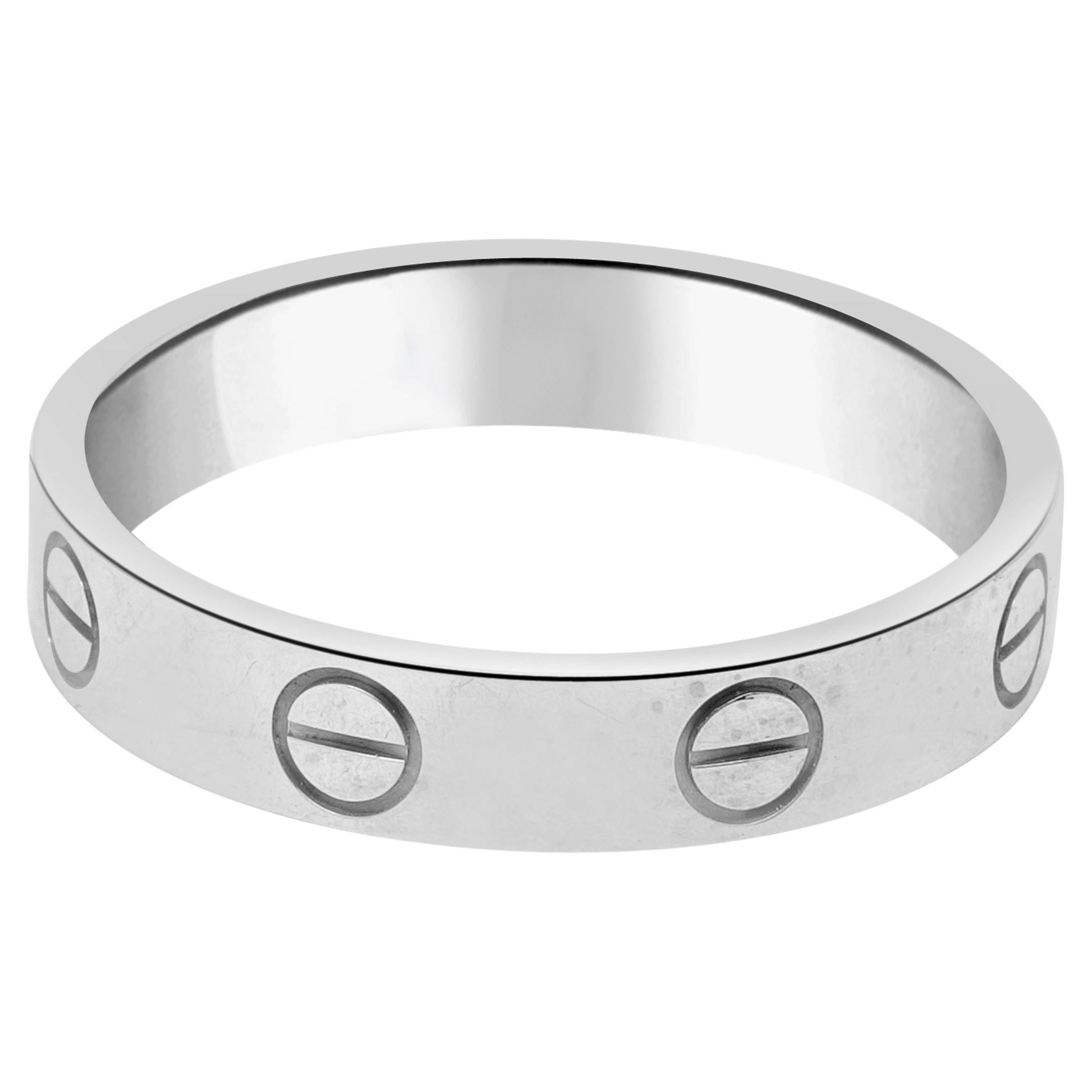 Cartier 18 Karat White Gold Love Ring