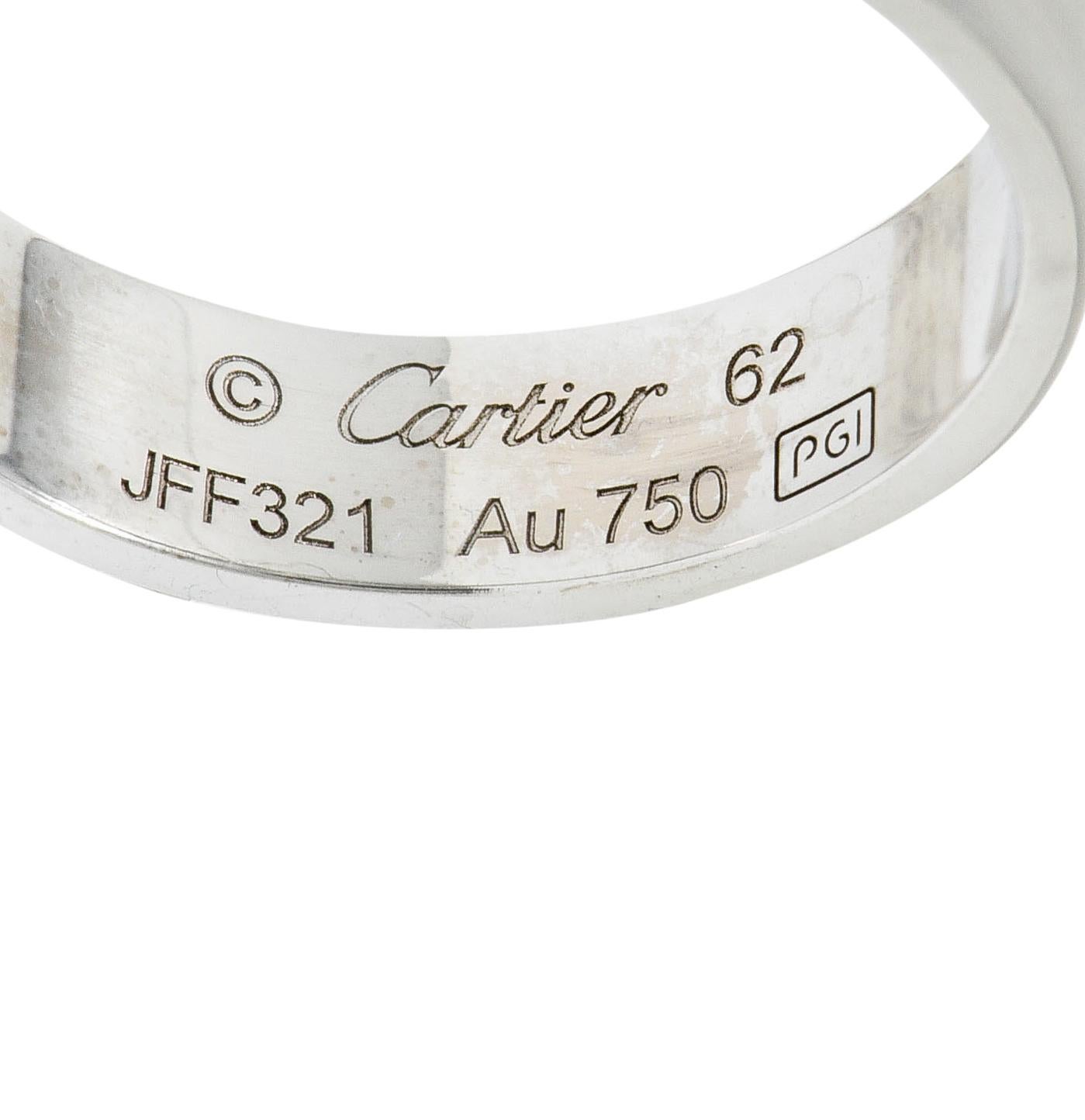 Cartier 18 Karat White Gold Men's Vintage Love Band Ring In Excellent Condition In Philadelphia, PA