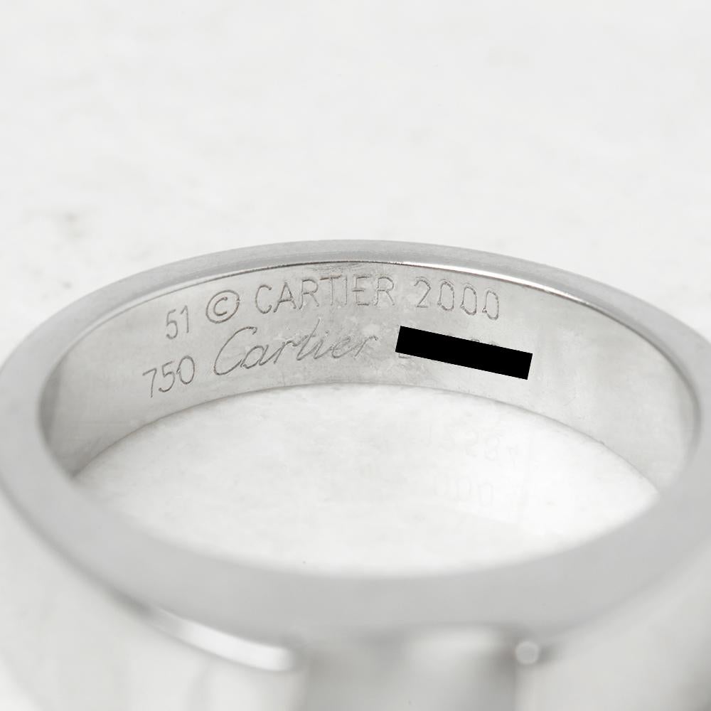 Cartier 18 Karat White Gold Moonstone Tank Ring  1