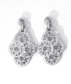 Cartier 18 Karat White Gold Paris Nouvelle Vague Diamond Earrings