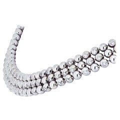 Cartier 18 Karat White Gold Perles de Diamants Three-Strand Diamond Necklace