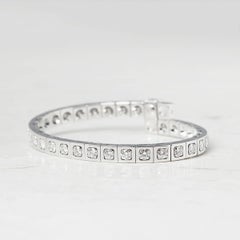 Cartier 18 Karat White Gold Round Brilliant Cut Diamond Tectonique Bracelet