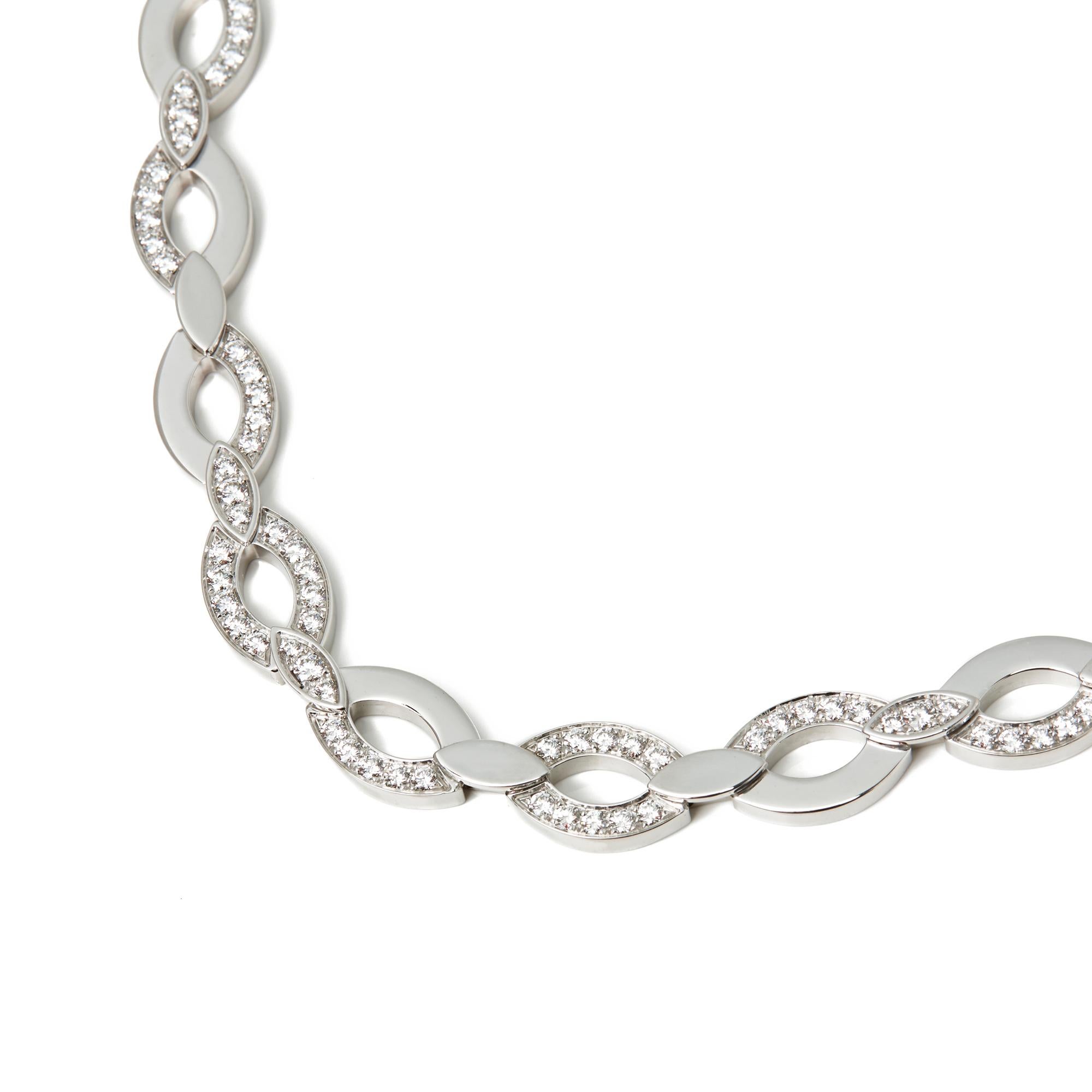 Modern Cartier 18 Karat White Gold Round Cut Diamond Diadea Statement Necklace